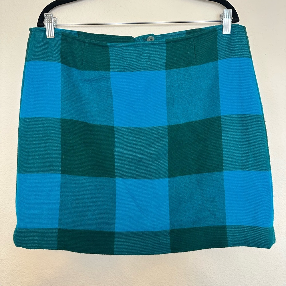 Plaid Blue and Green Vintage Women's Mini Skirt